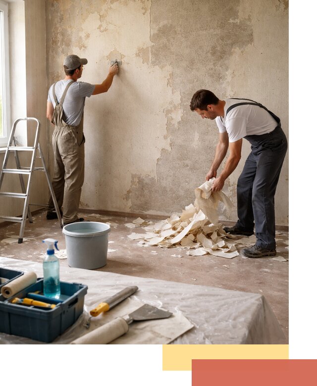 Снятие старых обоев в Вичуге быстро и качественно