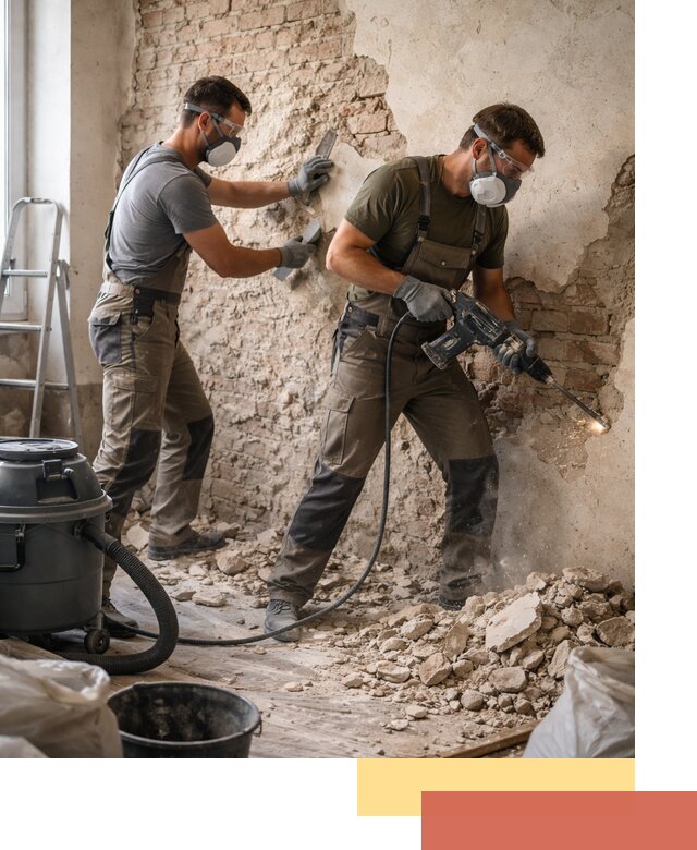 Демонтаж штукатурки со стен в Вичуге быстро и аккуратно