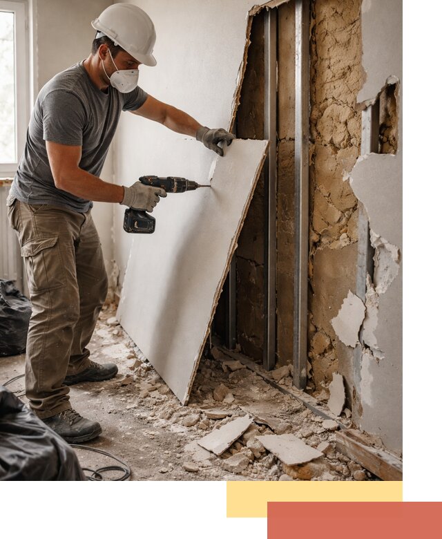 Демонтаж гипсокартона со стен в Вичуге качественно и быстро