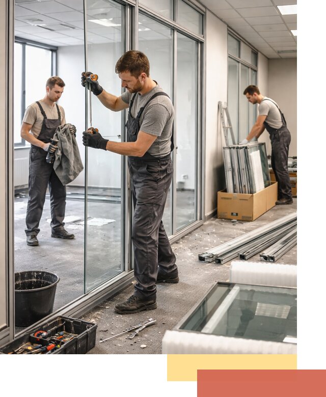 Демонтаж стеклянных перегородок в Вичуге быстро и безопасно