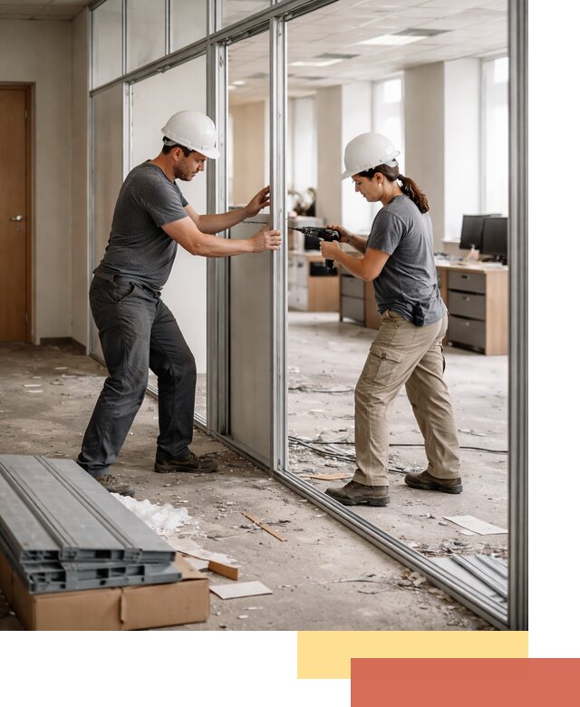 Демонтаж алюминиевых перегородок в Вичуге быстро и аккуратно