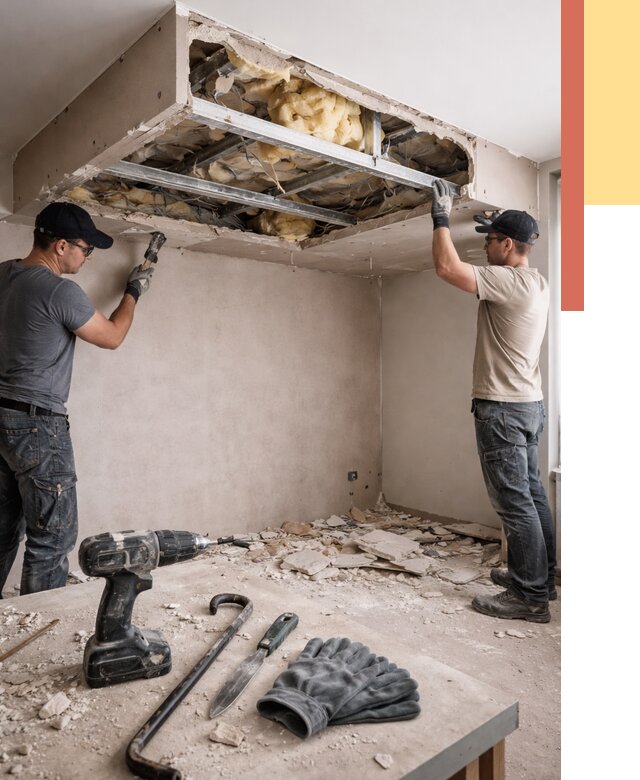 Демонтаж короба из гипсокартона в Вичуге от 1544 руб. — быстро и недорого | ОТДЕЛОЧНИК-Вчг