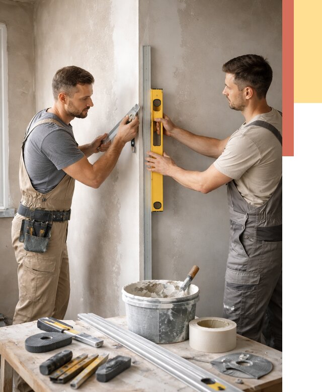 Выведение углов стен в Вичуге от 1879 руб. быстро и недорого | ОТДЕЛОЧНИК-Вчг