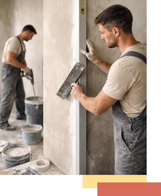 Выведение углов стен в Вичуге: монтаж и оштукатуривание