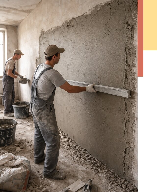 Цементная штукатурка стен в Вичуге от 4572 руб/м2 — быстро и недорого | ОТДЕЛОЧНИК-Вчг