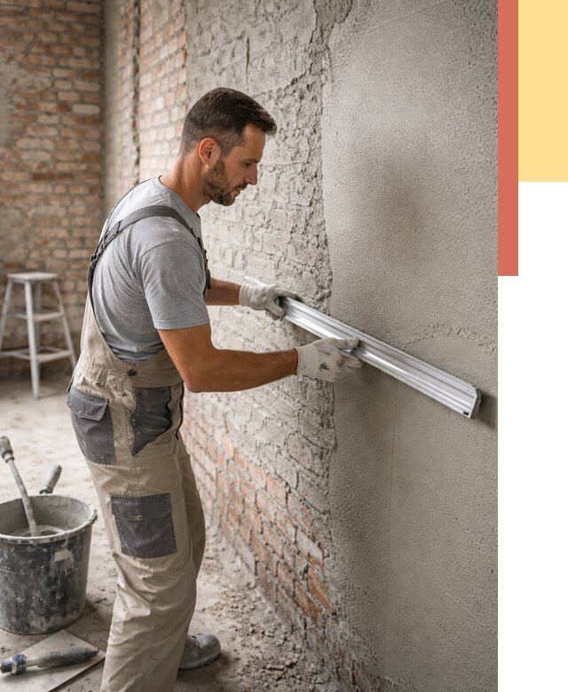 Штукатурка кирпичных стен в Вичуге от 4572 руб/м2 — быстро и недорого | ОТДЕЛОЧНИК-Вчг