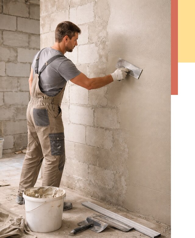 Штукатурка стен из газобетона в Вичуге от 2133 руб./м2 — быстро и недорого | ОТДЕЛОЧНИК-Вчг