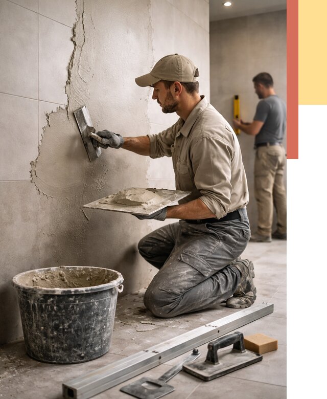 Штукатурка стен в ванной в Вичуге от 4572 руб./м² — выравнивание под ключ | ОТДЕЛОЧНИК-Вчг