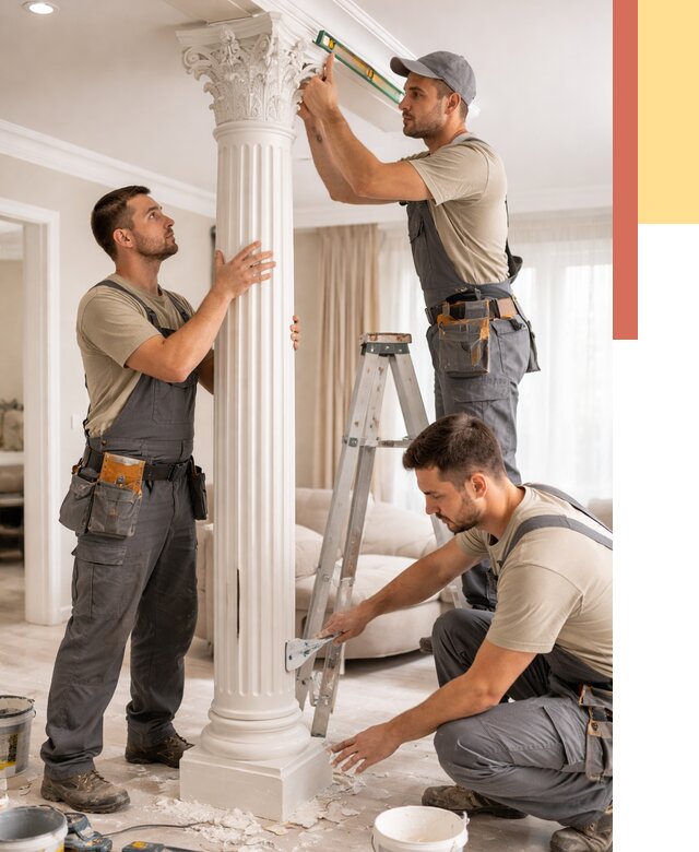 Установка декоративных колонн в Вичуге от 12191 руб. под ключ | ОТДЕЛОЧНИК-Вчг