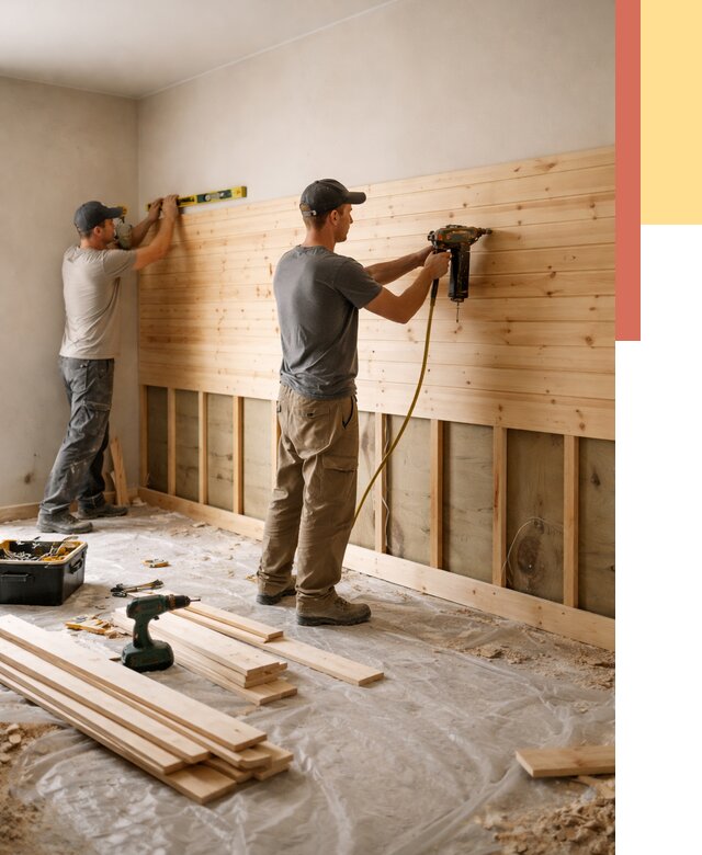 Монтаж деревянной вагонки на стены в Вичуге от 7619 руб. | Услуги монтажа вагонки | ОТДЕЛОЧНИК-Вчг