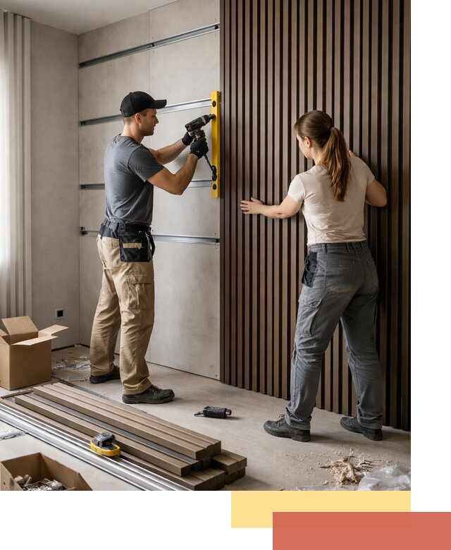 Монтаж реечных панелей на стены в Вичуге