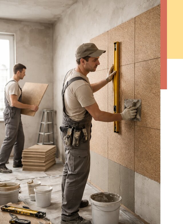 Монтаж пробковых панелей на стены в Вичуге от 3556 руб. — ОТДЕЛОЧНИК-Вчг