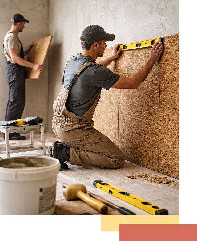 Монтаж пробковых панелей на стены в Вичуге быстро и качественно