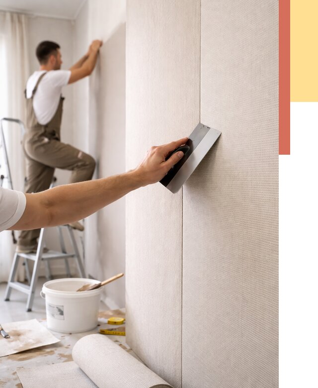 Поклейка текстильных обоев в Вичуге от 4572 руб. под ключ | ОТДЕЛОЧНИК-Вчг