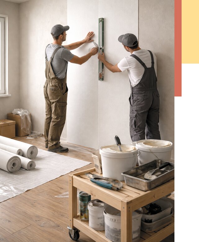 Поклейка стеклообоев в Вичуге от 6603 руб. за м2 — быстро и недорого | ОТДЕЛОЧНИК-Вчг