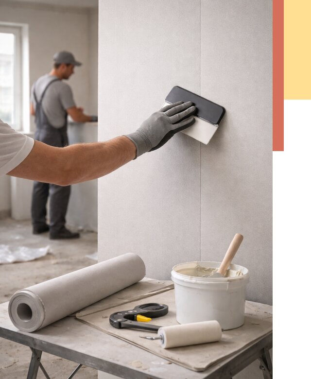 Поклейка обоев под покраску в Вичуге от 3556 руб. за м2 | ОТДЕЛОЧНИК-Вчг