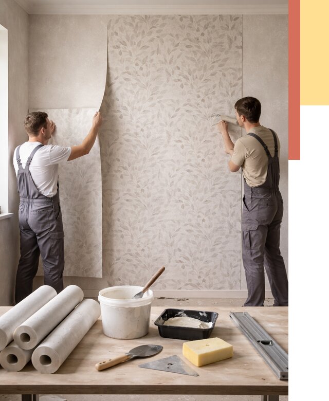 Поклейка обоев с подбором рисунка в Вичуге от 3556 руб. | ОТДЕЛОЧНИК-Вчг - быстро и недорого