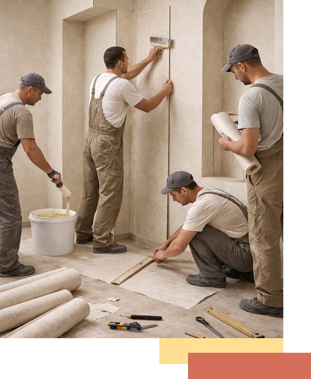 Поклейка обоев на сложные стены и неровные поверхности в Вичуге