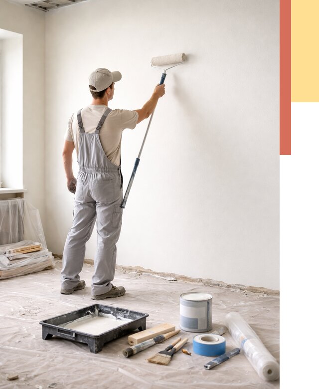 Покраска стен водоэмульсионной краской в Вичуге от 457 руб. за м² | ОТДЕЛОЧНИК-Вчг