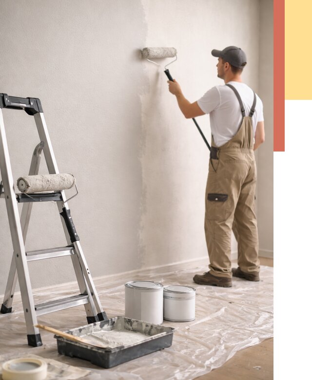 Покраска стен латексной краской в Вичуге от 4572 руб. за м2 | ОТДЕЛОЧНИК-Вчг