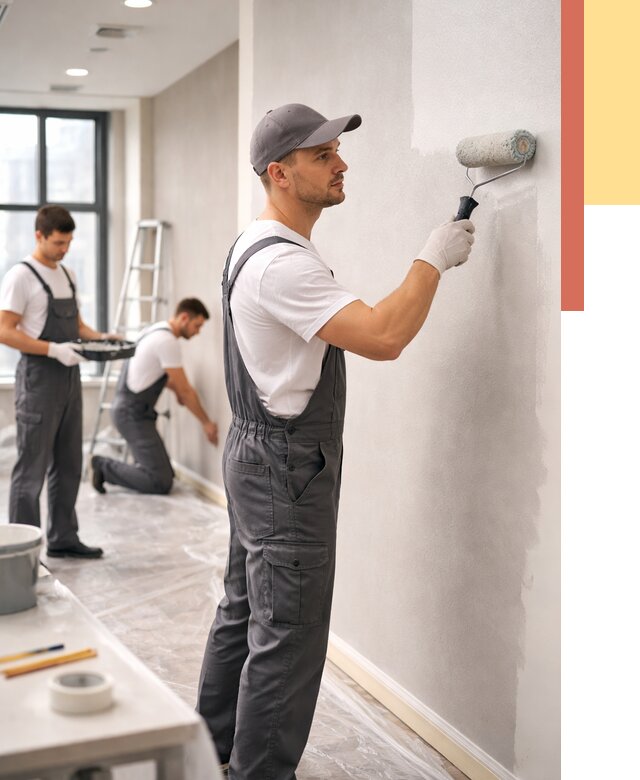 Покраска стен в офисе в Вичуге от 8635 руб. — быстро и недорого | ОТДЕЛОЧНИК-Вчг