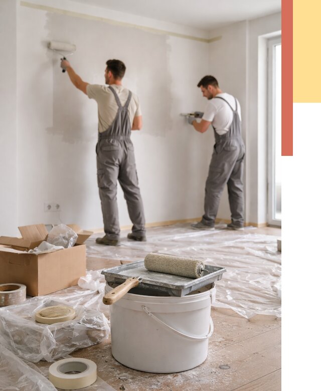 Покраска стен в квартире в Вичуге от 2540 руб/м2 — быстро и недорого | ОТДЕЛОЧНИК-Вчг