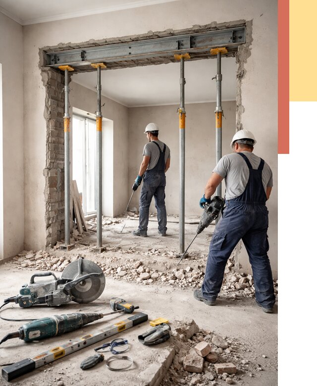 Прорезка проема в стене в Вичуге от 4572 руб. — быстро и недорого | ОТДЕЛОЧНИК-Вчг