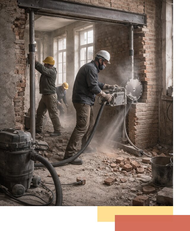 Прорезка проема в стене под дверной или оконный проем в Вичуге