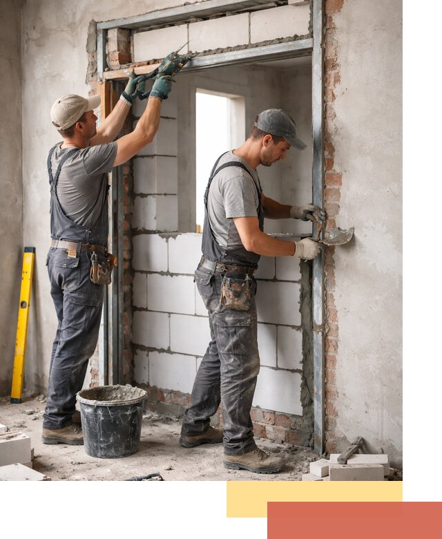 Закладка дверного проема под ключ в Вичуге: демонтаж, монтаж, отделка