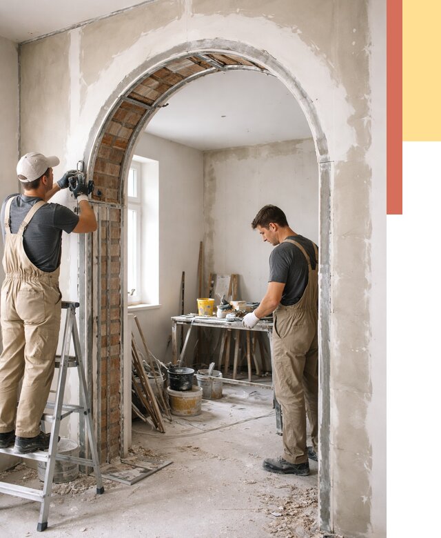 Устройство арочного проема в Вичуге от 9651 руб. под ключ — быстро и недорого | ОТДЕЛОЧНИК-Вчг