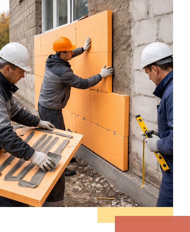 Утепление фасада пеноплексом под ключ в Вичуге