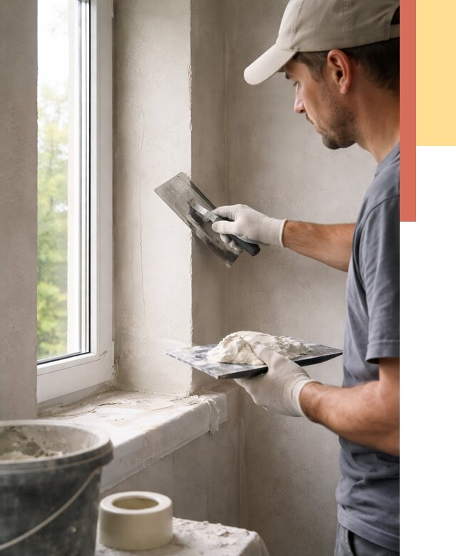 Штукатурка откосов в Вичуге от 4572 руб/м² — услуги и выравнивание под ключ | ОТДЕЛОЧНИК-Вчг