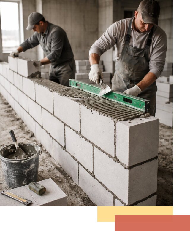 Кладка перегородок из газобетона в Вичуге быстро и качественно