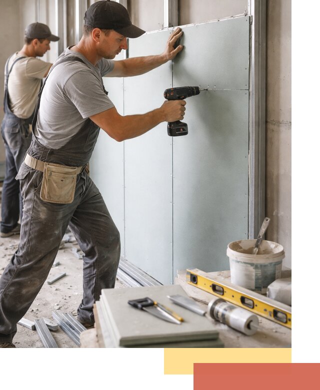 Кладка влагостойких перегородок ПГП в Вичуге