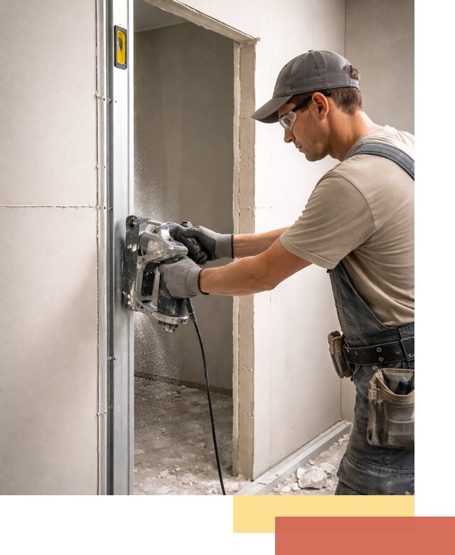 Устройство дверного проема в перегородке в Вичуге