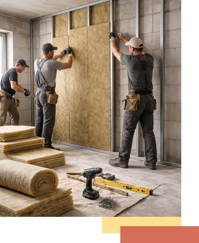 Шумоизоляция перегородок из блоков в Вичуге — монтаж и защита шумоизоляцией