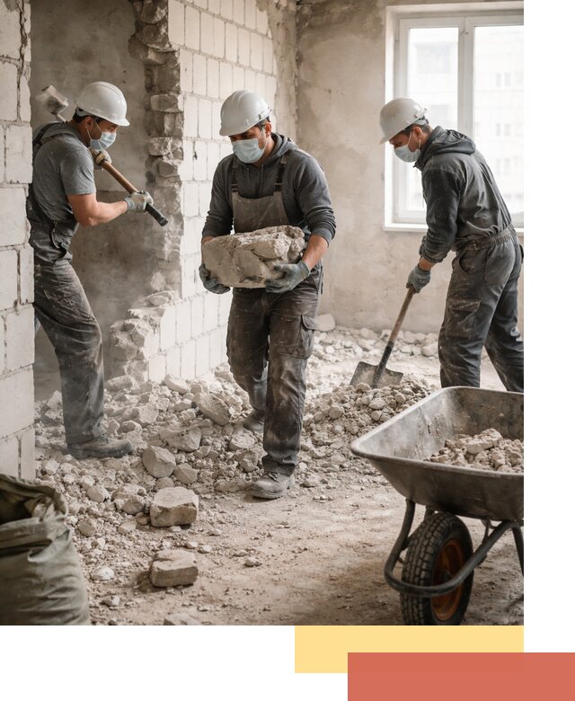 Демонтаж блочных перегородок в Вичуге быстро и аккуратно