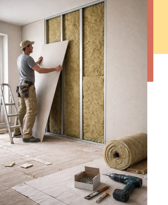 Перегородка из гипсокартона с шумоизоляцией в Вичуге от 3170 руб. | ОТДЕЛОЧНИК-Вчг