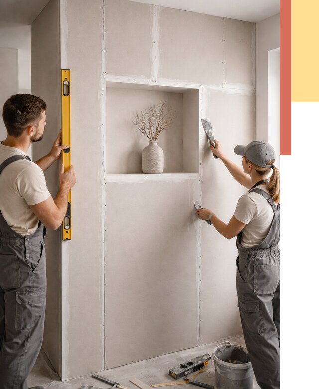 Перегородка из гипсокартона с нишей в Вичуге от 3302 руб. под ключ | ОТДЕЛОЧНИК-Вчг