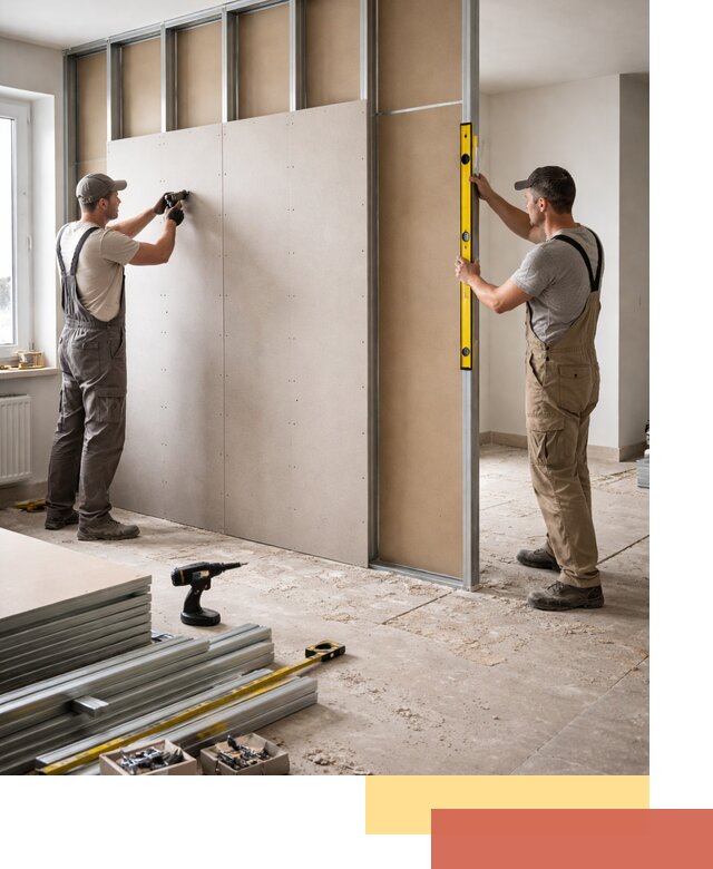 Зонирующая перегородка из гипсокартона под ключ в Вичуге