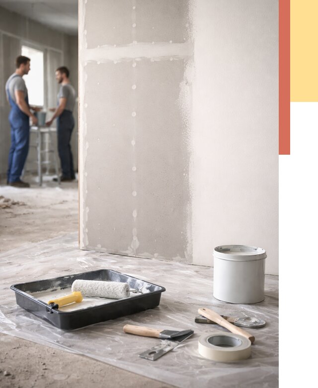 Покраска перегородок из гипсокартона в Вичуге от 4572 руб. под ключ | ОТДЕЛОЧНИК-Вчг