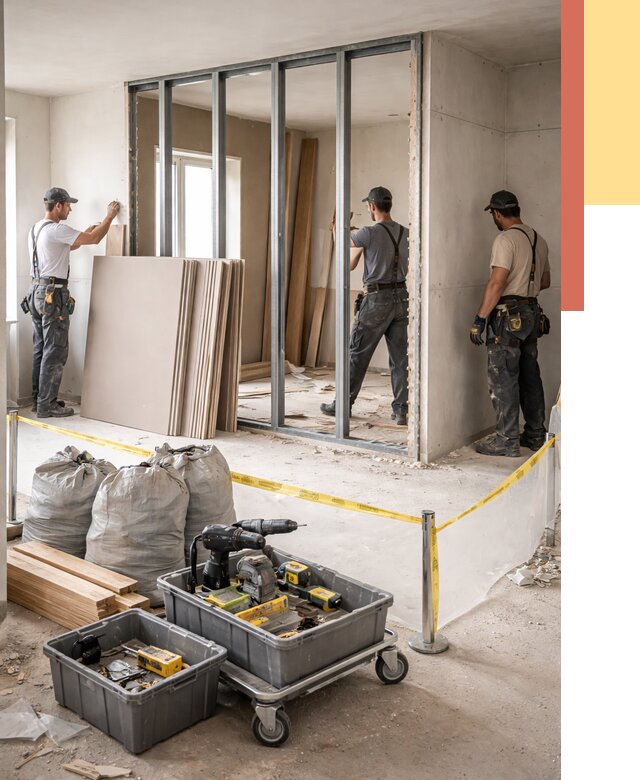 Перенос гипсокартонной перегородки в Вичуге под ключ от 4572 руб. | Демонтаж и монтаж – ОТДЕЛОЧНИК-Вчг