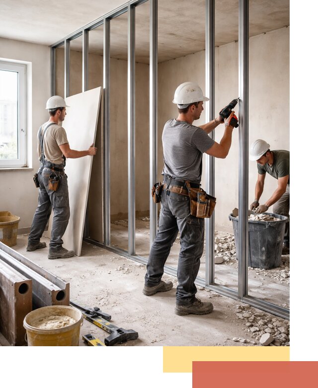 Перенос гипсокартонной перегородки в Вичуге профессионально и быстро