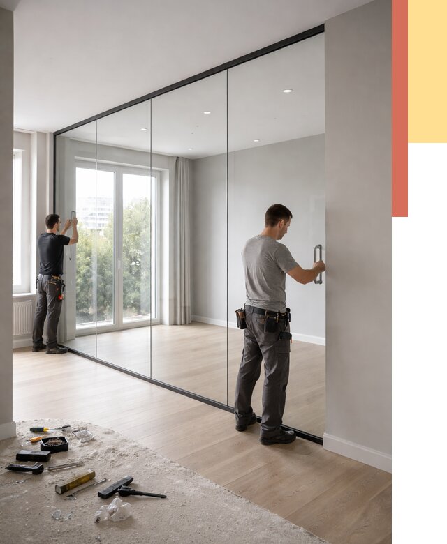 Изготовление стеклянных перегородок в Вичуге от 12546 руб. под ключ | ОТДЕЛОЧНИК-Вчг