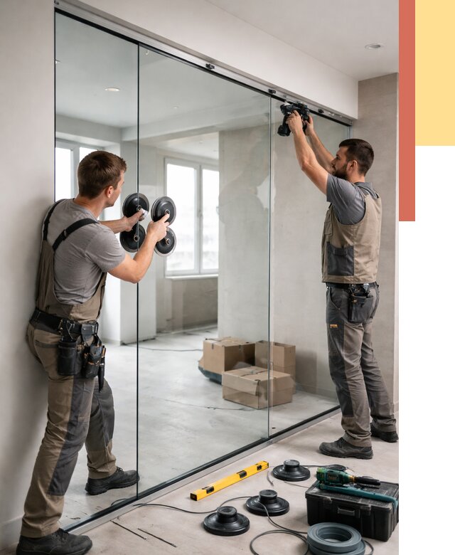 Монтаж стеклянных перегородок в Вичуге от 6603 руб. | ОТДЕЛОЧНИК-Вчг