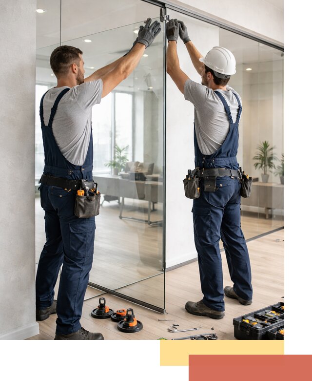 Безрамные стеклянные перегородки под ключ в Вичуге