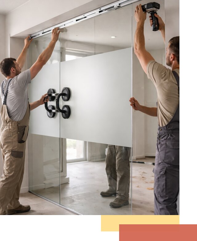 Матовые стеклянные перегородки под ключ в Вичуге