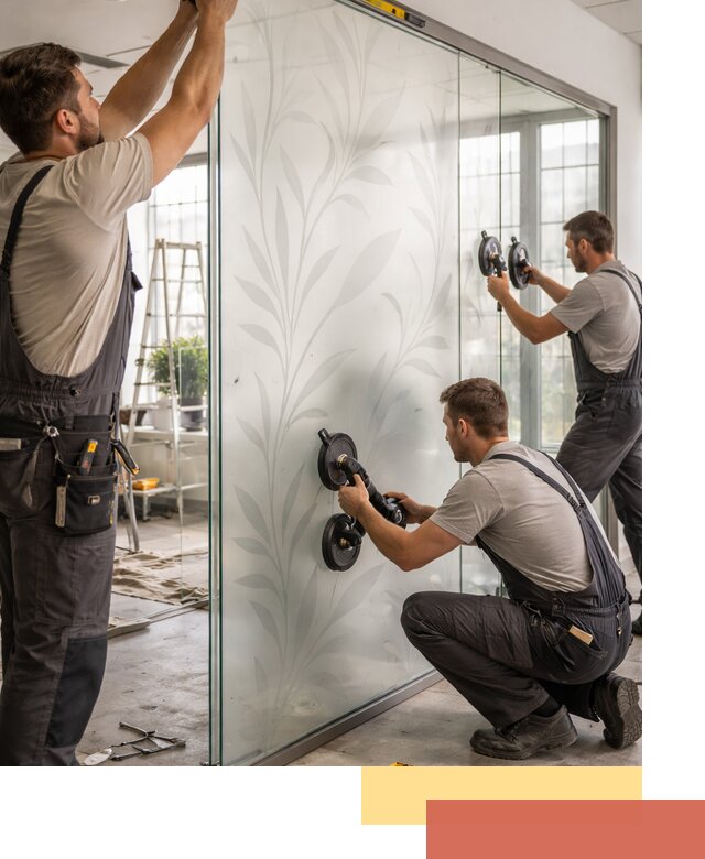 Стеклянные перегородки с рисунком на заказ в Вичуге