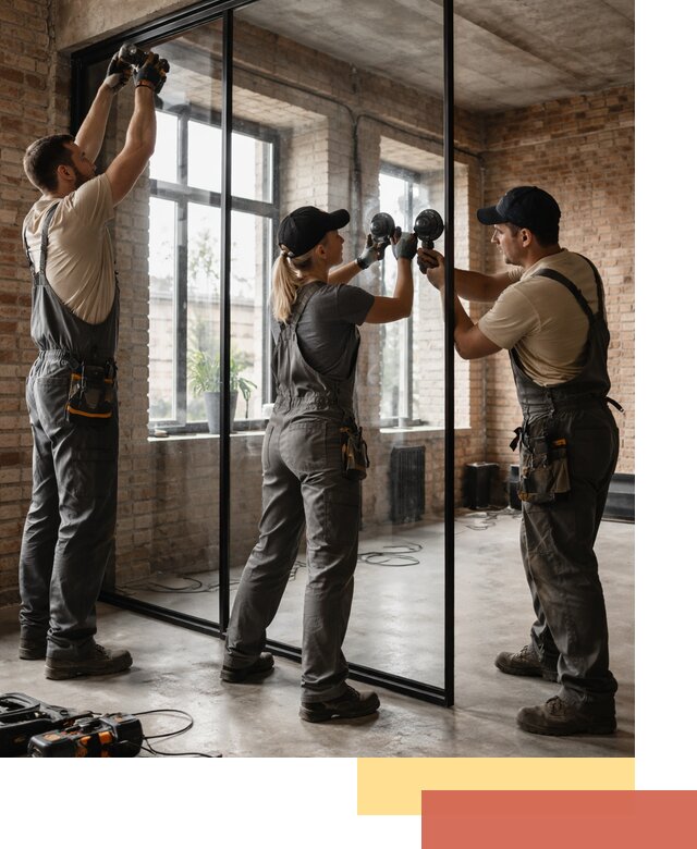 Стеклянные перегородки лофт — изготовление и монтаж в Вичуге