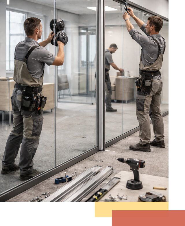 Стеклянные офисные перегородки под ключ в Вичуге